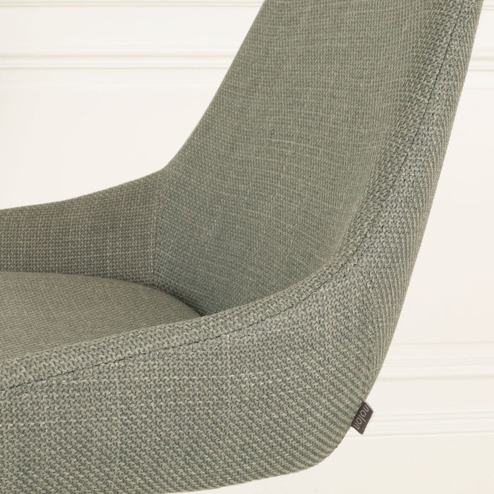 Nolon Nino-Isa Barkruk Saliegroen - Stof - Wit Onderstel - 75 cm