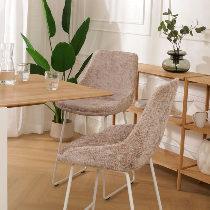 Nolon Nino-Isa Barkruk Bruin - Stof - Wit Onderstel - 65 cm