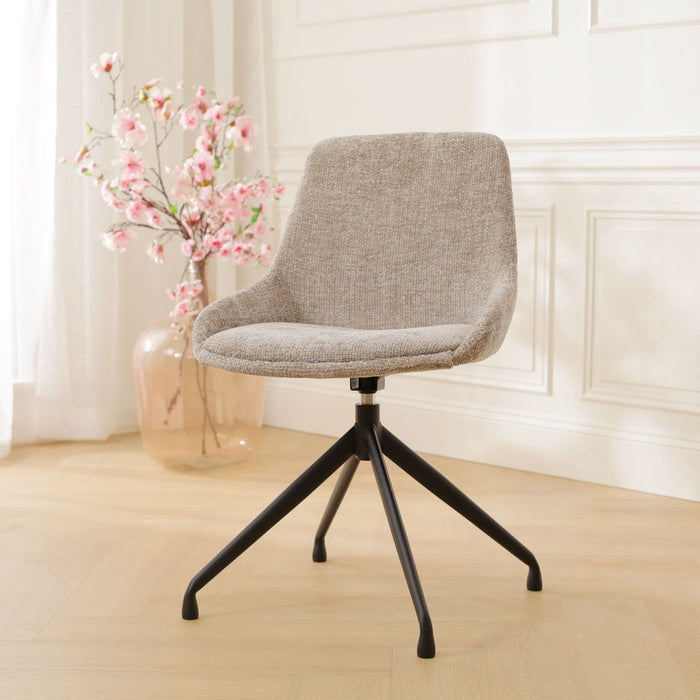 Nolon Nola-Isa Eetkamerstoel Bruin - Draaibaar Zwart Onderstel