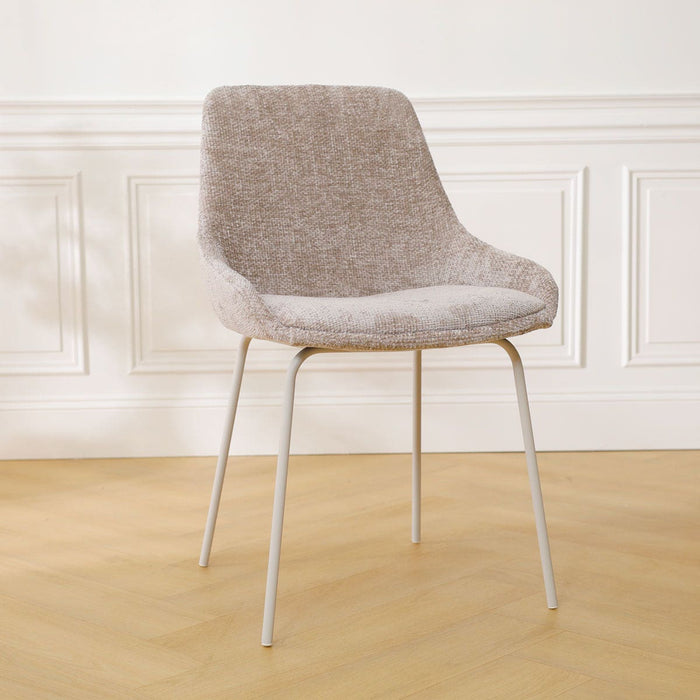 Nolon Nora-Isa Eetkamerstoel Bruin - Stof - Wit Onderstel