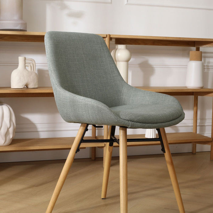 Nolon Nena-Isa Eetkamerstoel Saliegroen - Stof - Houten Poten