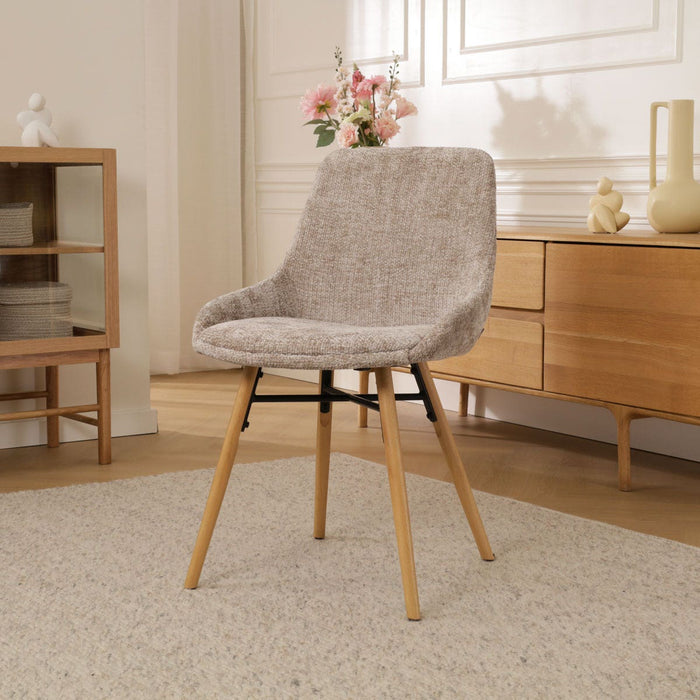 Nolon Nena-Isa Eetkamerstoel Bruin - Stof - Houten Poten