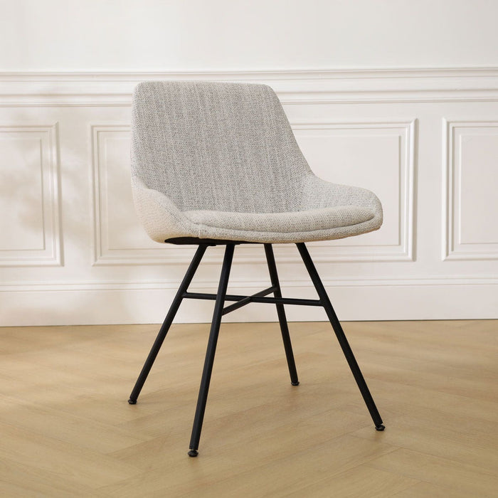 Nolon Noa-Isa Eetkamerstoel Beige Gemêleerd - Stof - Zwart Onderstel