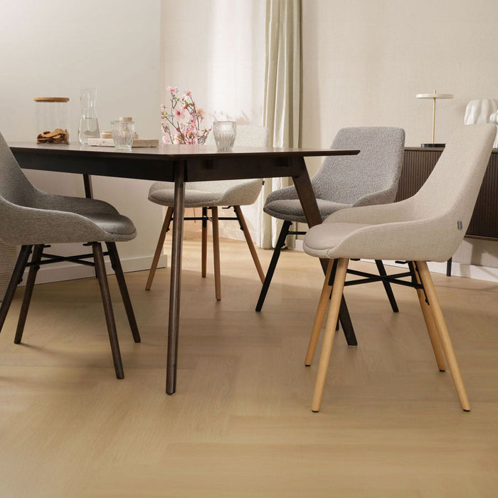 Nolon Nena-Isa Eetkamerstoel Beige - Stof - Walnoot Poten