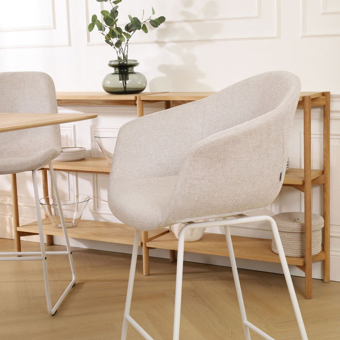 Nolon Nino-Otis Barkruk Beige - met Armleuning - Wit - 65 cm