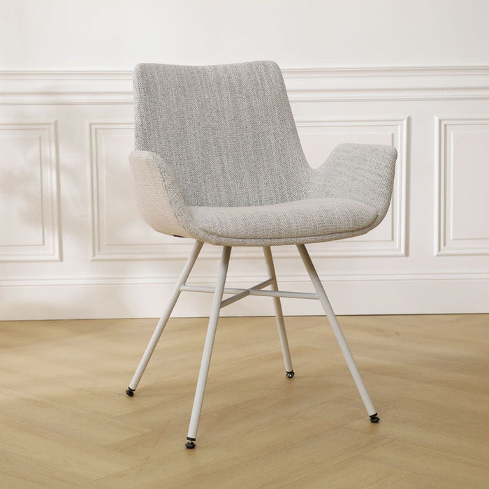 Nolon Noa-Eef Eetkamerstoel Beige Gemêleerd - met Armleuning - Wit