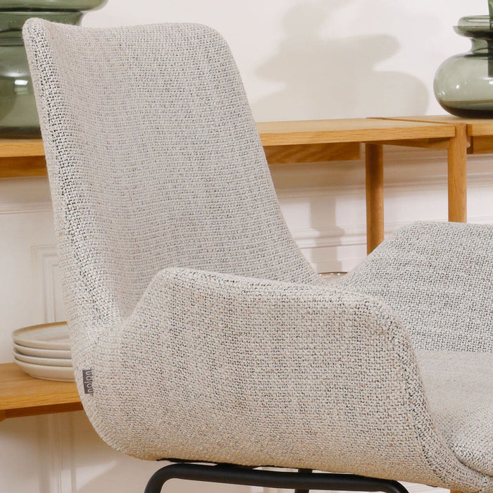 Nolon Nino-Eef Barkruk Beige Gemêleerd - met Armleuning - Zwart - 65