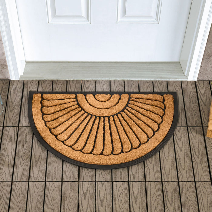 Beliani - KORYAK - Deurmat - Natuurlijk|Zwart - 45 x 75 cm - Polyester