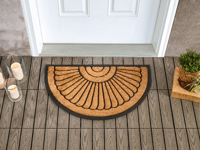 Beliani - KORYAK - Deurmat - Natuurlijk|Zwart - 45 x 75 cm - Polyester