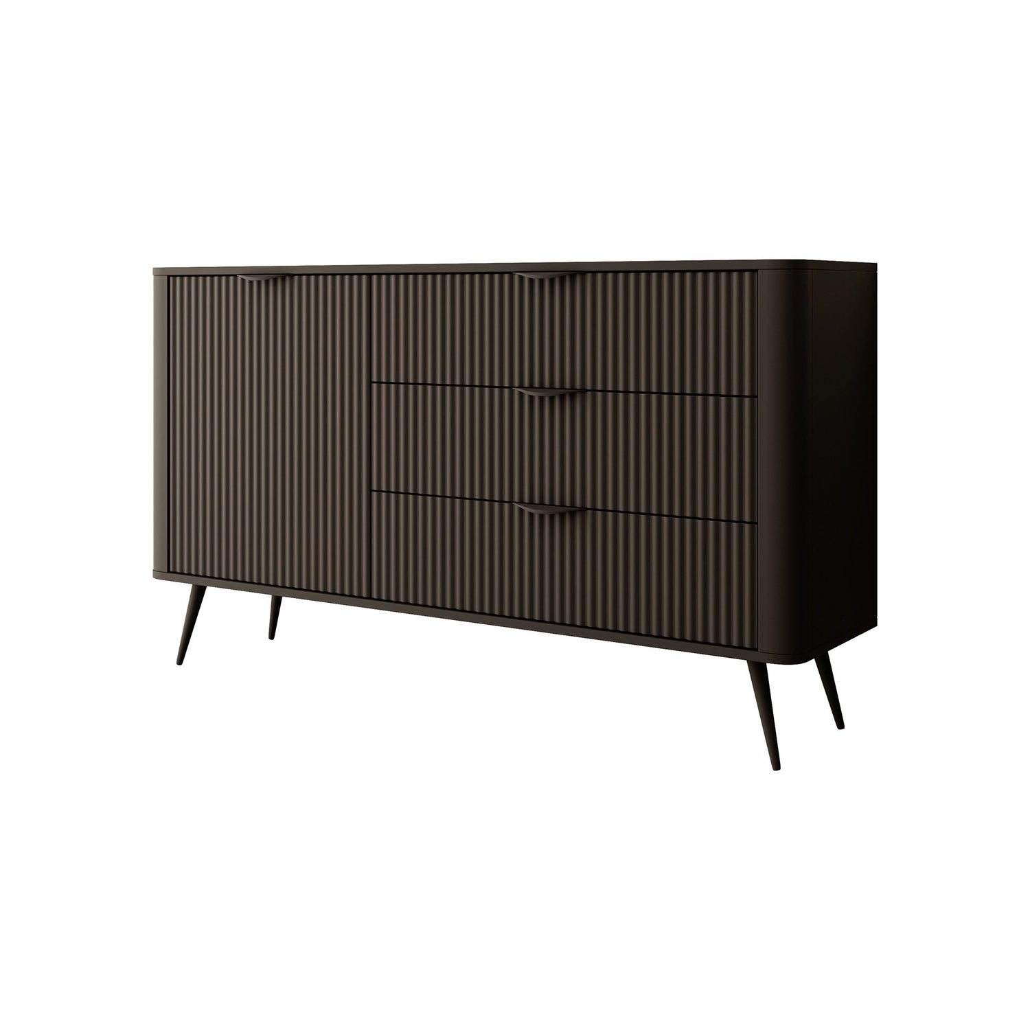Meubella - Dressoir Lima - Zwart - 138 cm