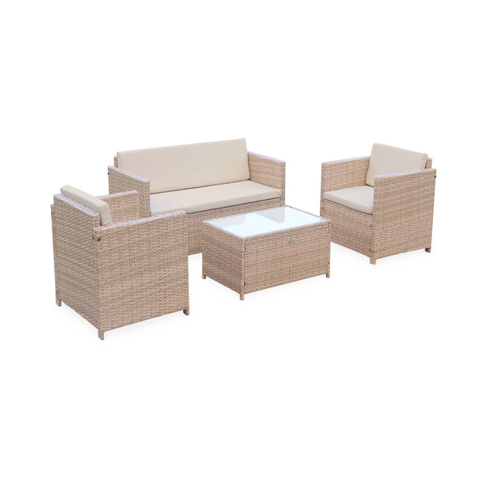 sweeek - Wicker loungeset 4 plaatsen