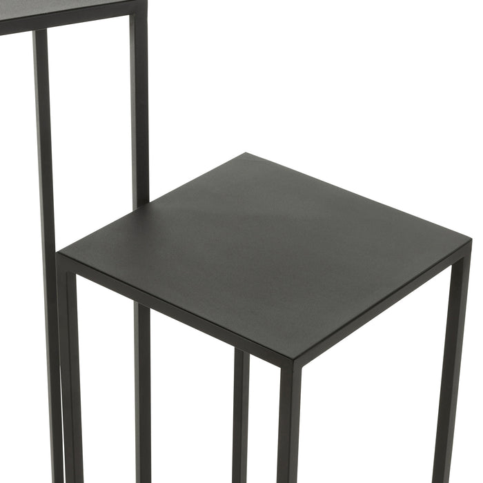 J-Line bijzettafel Vierkant - metaal - zwart - 2 stuks