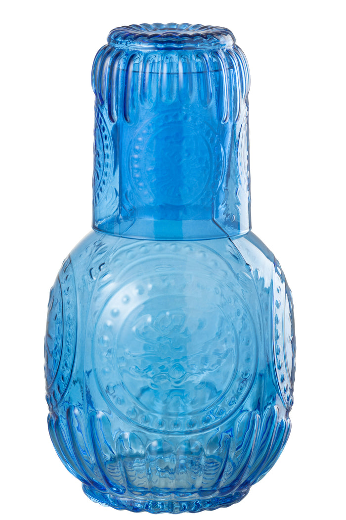 J-Line karaf - glas Maya - glas - blauw