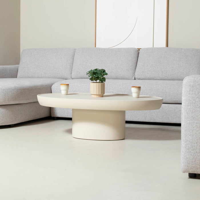 DÉJA Living - Salontafel Betonlook Beige - 120x65x39cm - Livinia