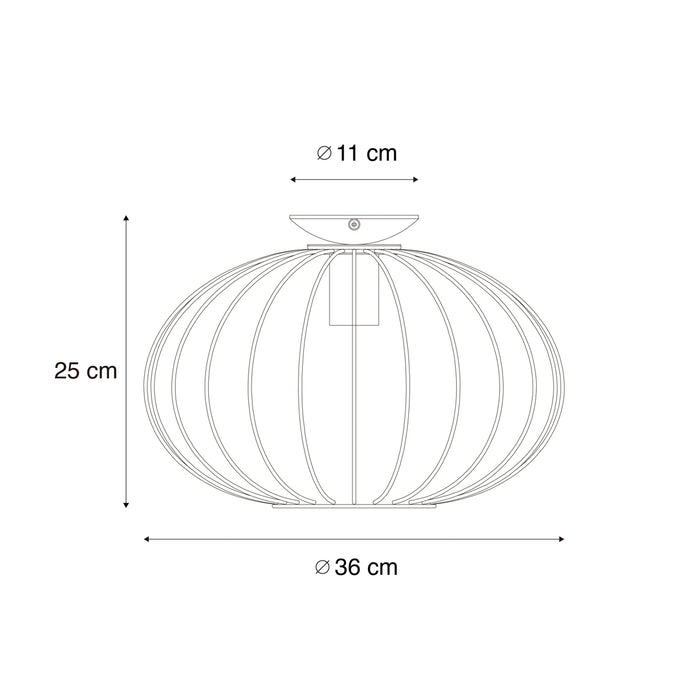 QAZQA Smart plafonnière zwart incl. Wifi G95 - Margarita