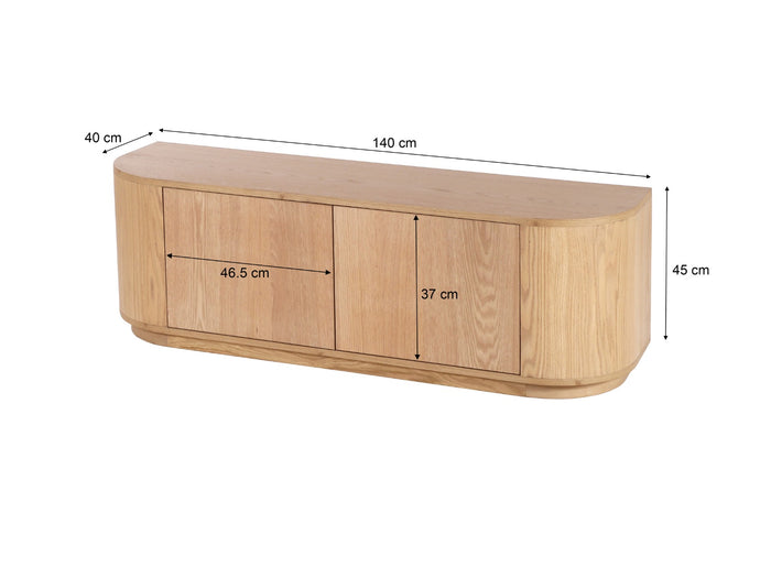 Livingfurn - Tv-meubel Naturel Eiken - 140x40x45cm - Novero