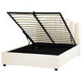 Beliani-VINCENNES-Bed met opbergruimte-Wit-140 x 200 cm-Fluweel
