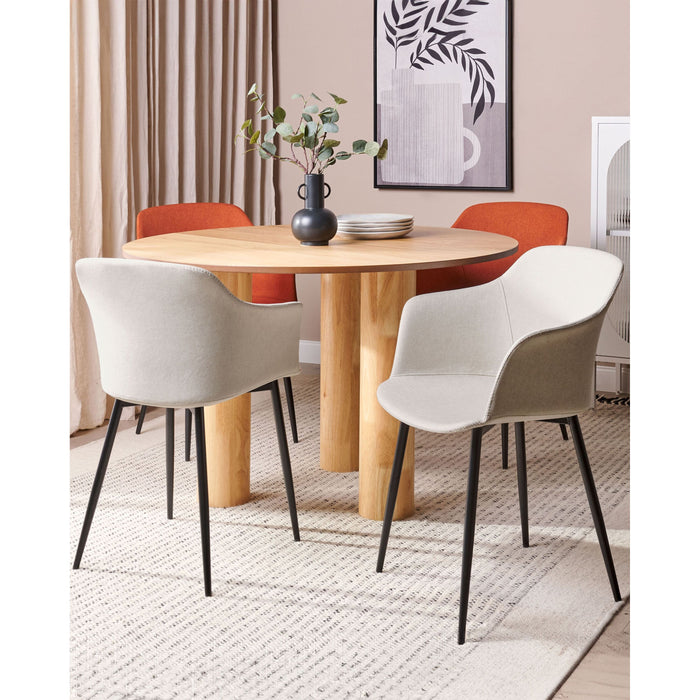 Beliani - ELIM - Eetkamerstoel set van 2 - Lichtbeige - Polyester