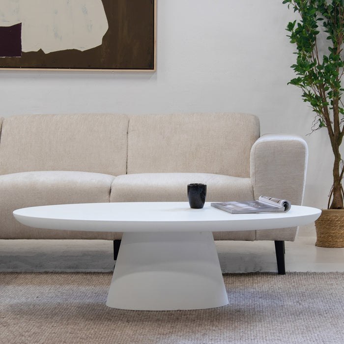 Giga Meubel - Salontafel Cleo Ovaal Wit 130cm