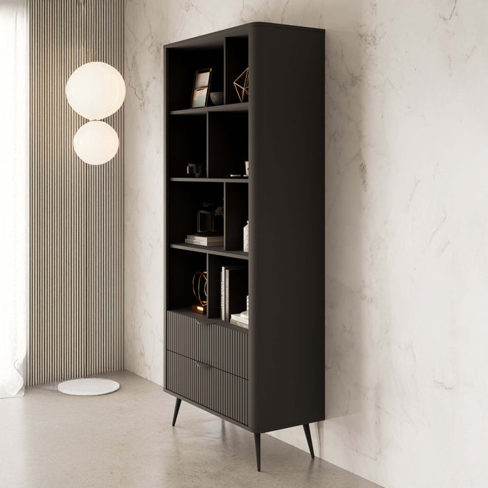 Meubella - Boekenkast Lima - Zwart - 88 cm