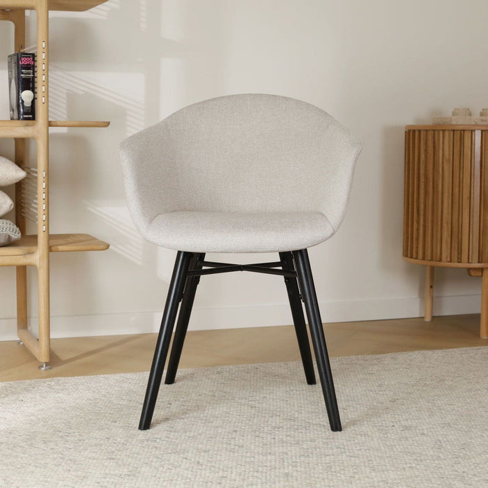 Nolon Nena-Otis Eetkamerstoel Beige - Zwarte Houten Poten