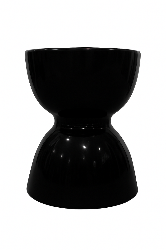 Fine Asianliving Keramische Kruk Zwart Handgemaakt -