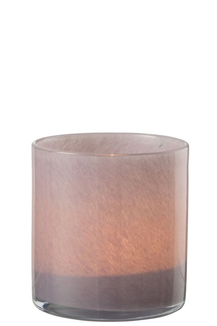 J-Line windlicht Jade - glas - lichtpaars - medium