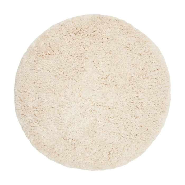 Rond Hoogpolig Vloerkleed Pilo Ivoor Wit Polyester Interieur05