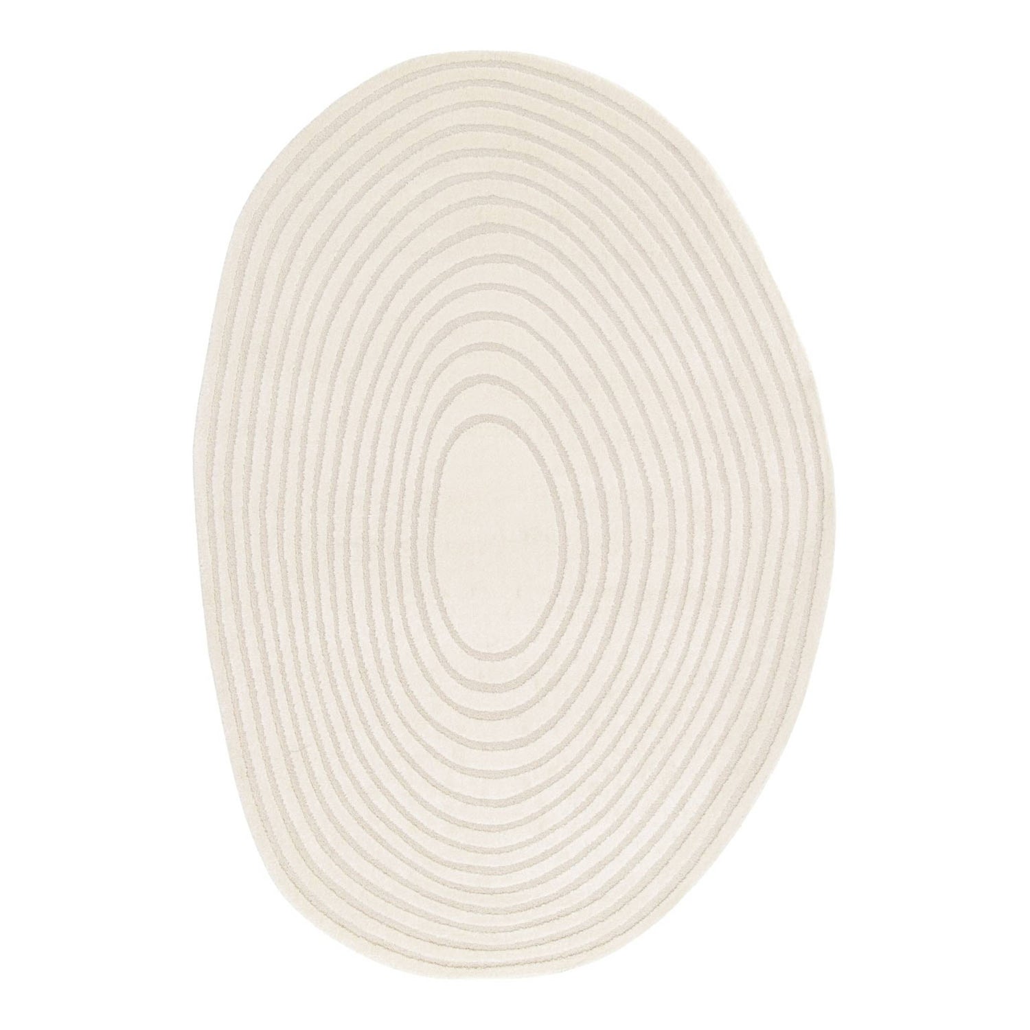 sweeek - Binnentapijt in de vorm van een kiezelsteen met crèmekleurig