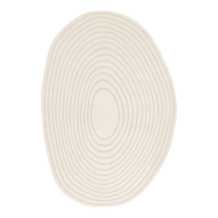 sweeek - Binnentapijt in de vorm van een kiezelsteen met crèmekleurig