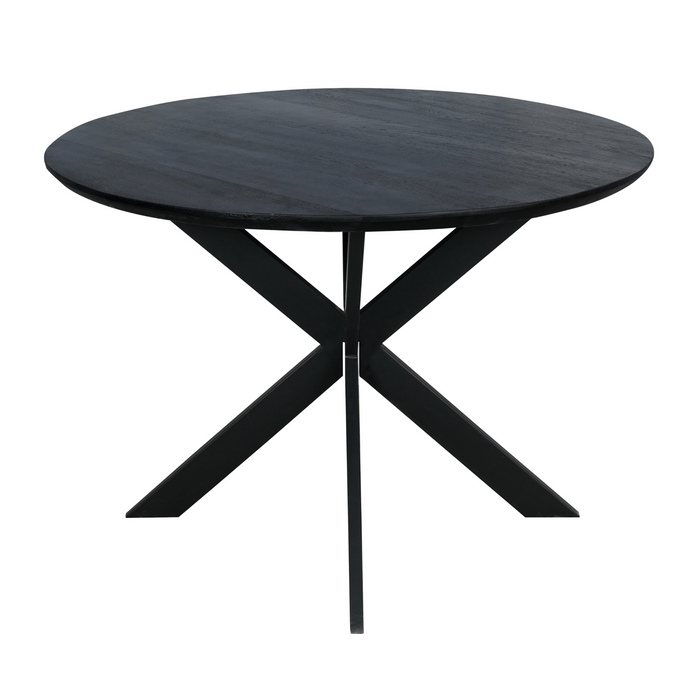 Starfurn Eiken eettafel Ferris | Rond 110 cm | Zwart