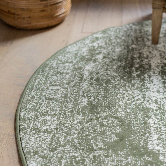 Vintage Vloerkleed Bloom rond - Groen - EVA Interior - 100 x 100 cm