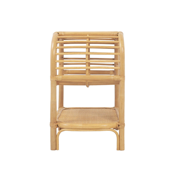 sweeek - Nachtkastje natuurlijke gebogen rotan 1 plank 1 nis (set van