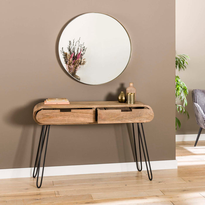 Giga Meubel - Kaptafel Naturel Hout - 120x30x76cm - Barrel