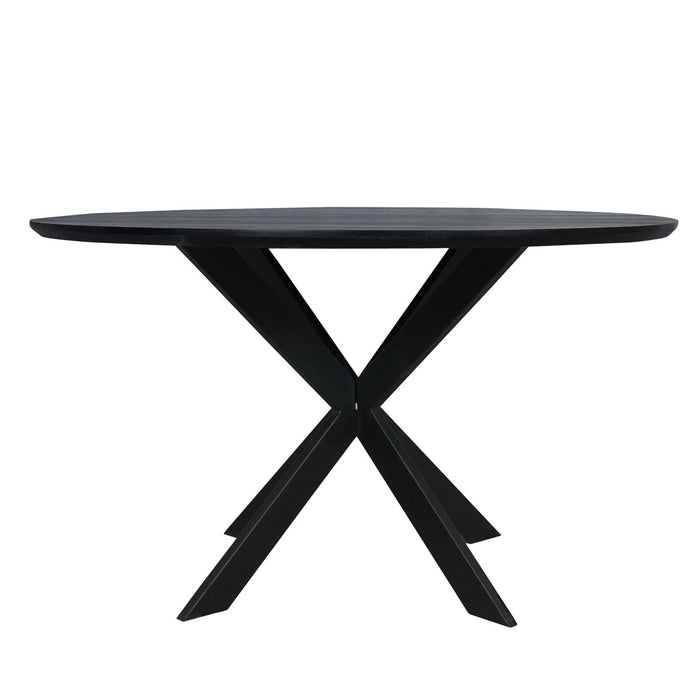 Starfurn Eiken eettafel Ferris | Rond 130 cm | Zwart