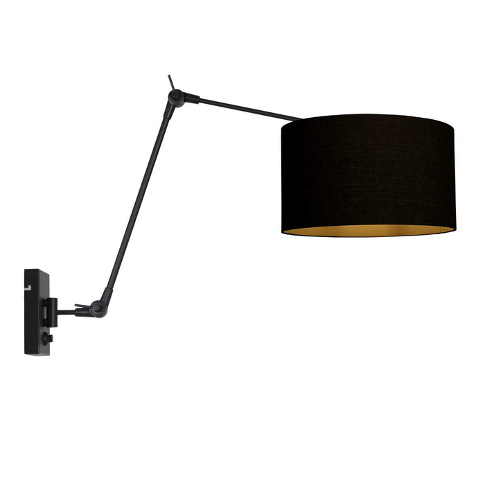 Steinhauer - Wandlamp Zwart Metaal|Linnen - 90x30x80cm - Prestige Chic