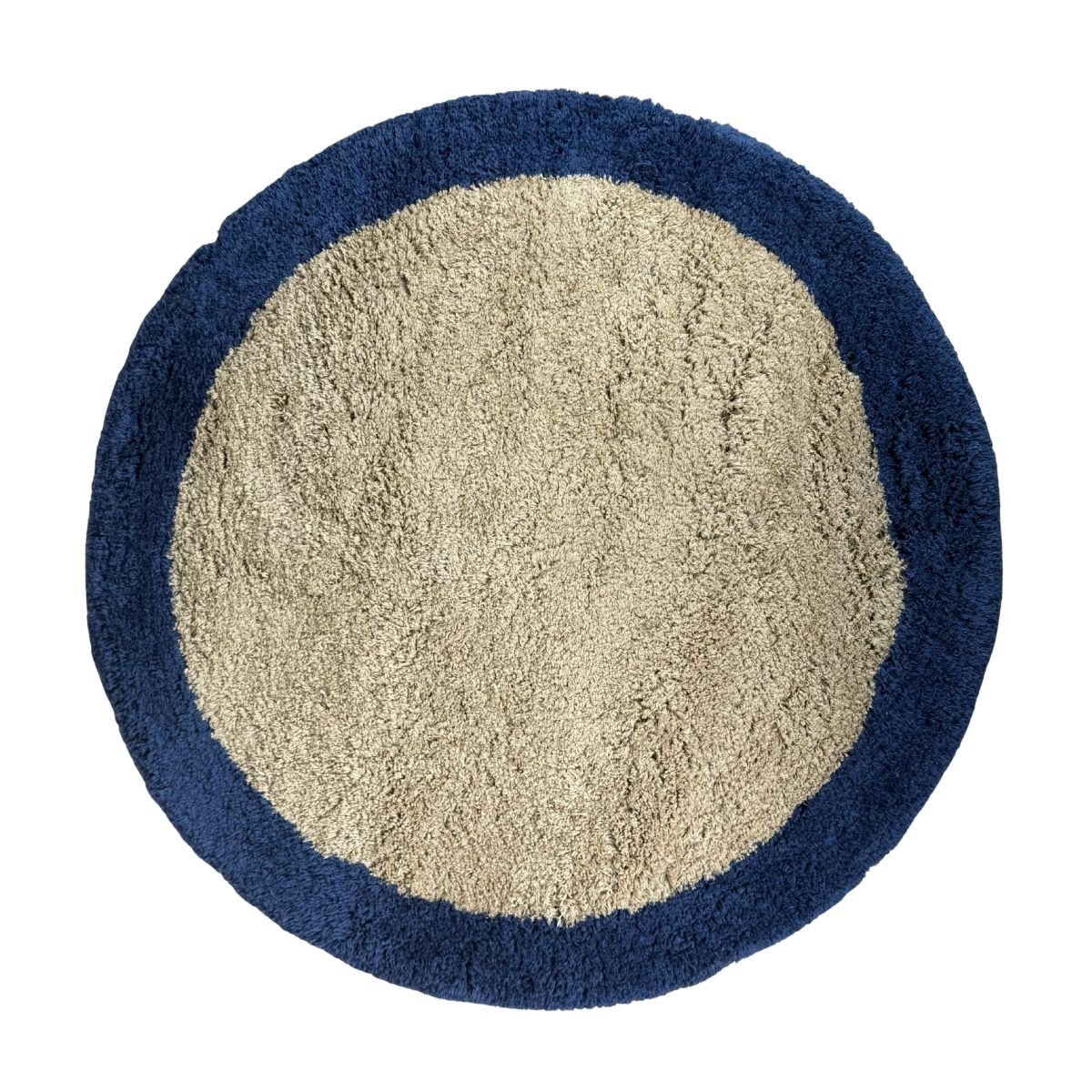 Rond hoogpolig vloerkleed Pilo beige|blauw polyester Interieur05