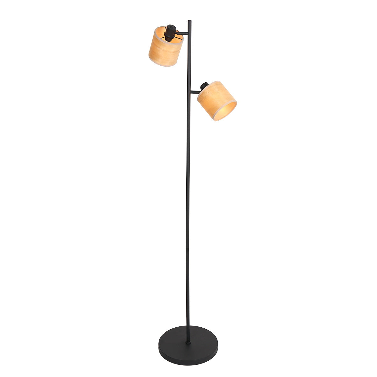 Mexlite - vloerlamp - Bambus - zwart - bamboe - Ø 28cm - E14 - 3670ZW