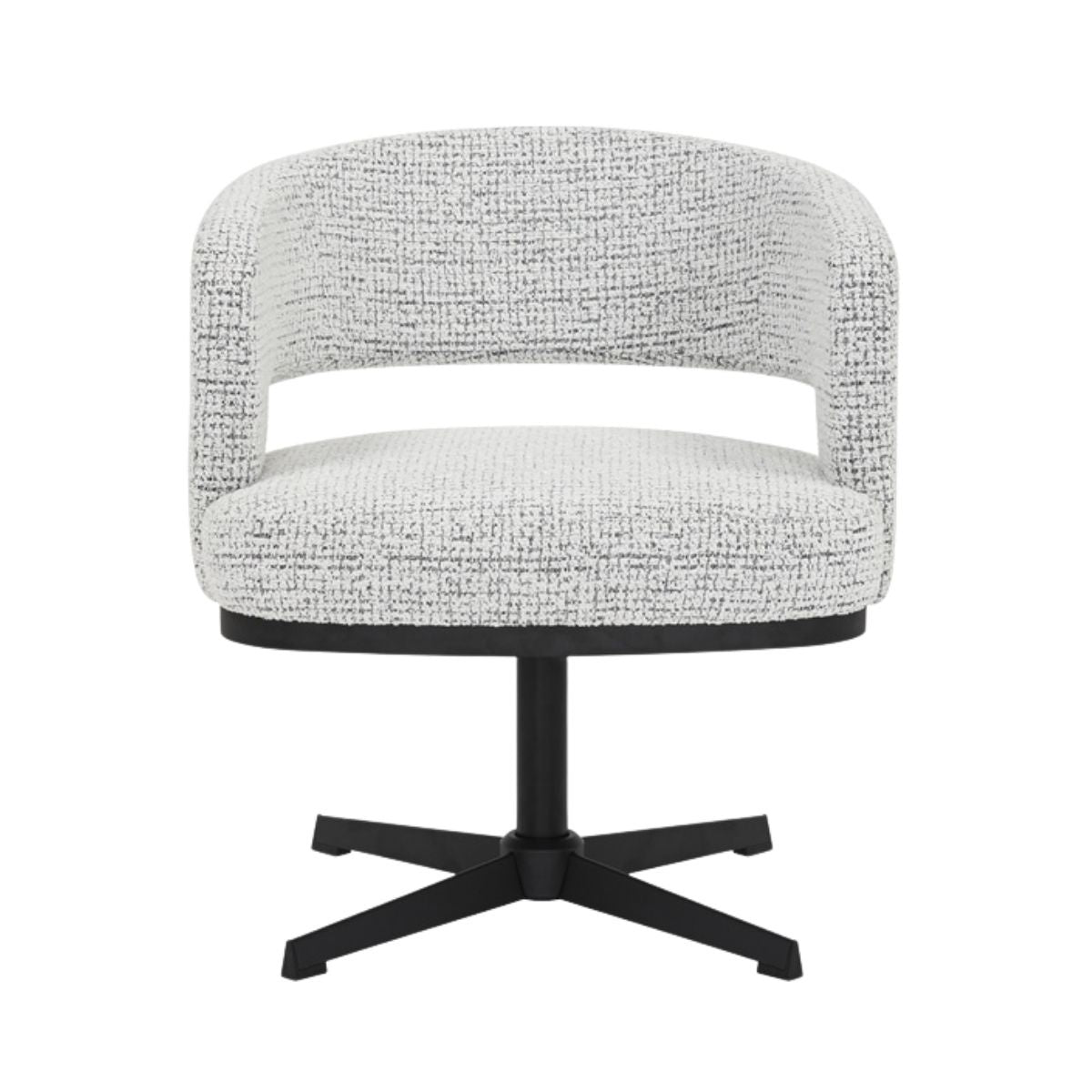 Bronx71 Draaifauteuil Gino gemêleerde stof off white|zwart