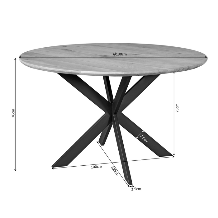 Starfurn Eiken eettafel Ferris | Rond 130 cm | Naturel