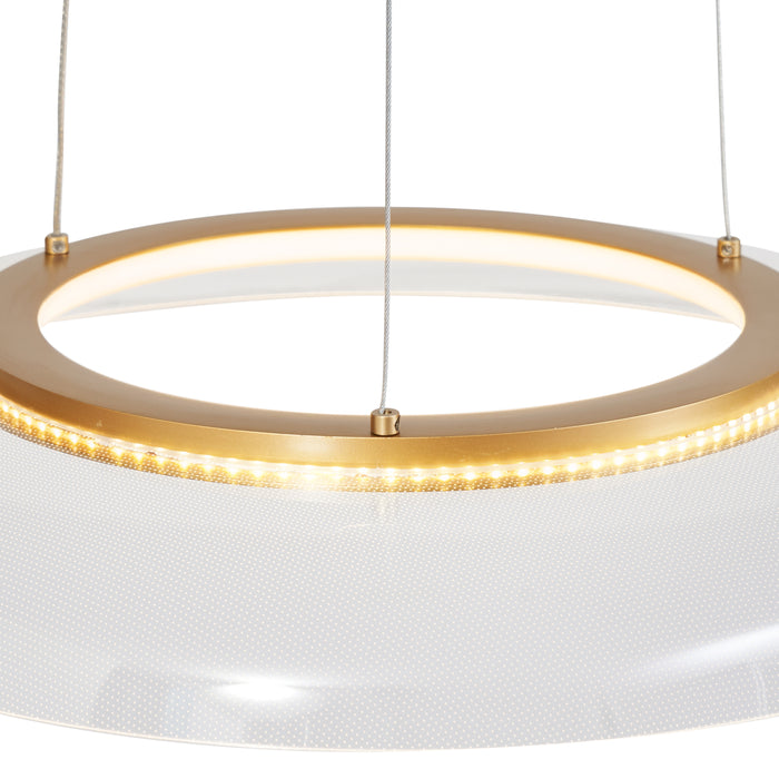 QAZQA Design hanglamp goud en transparant 3-staps dimbaar - Scacrylic