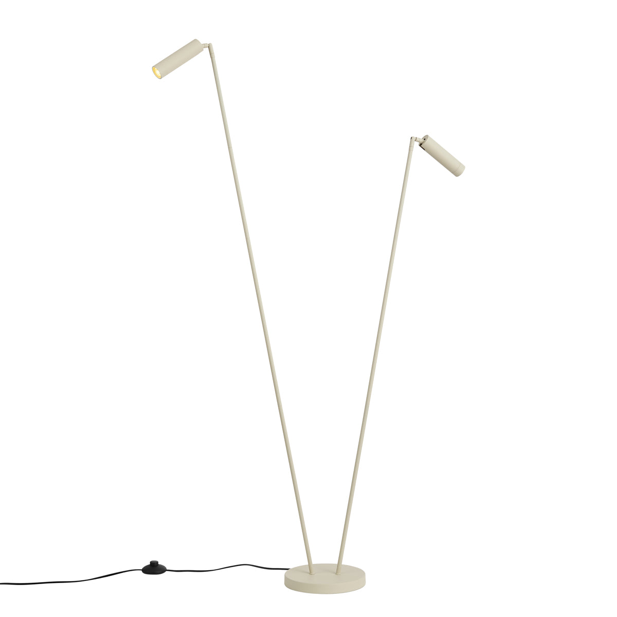 QAZQA Moderne vloerlamp beige 2-lichts GU10 35mm - Thomas