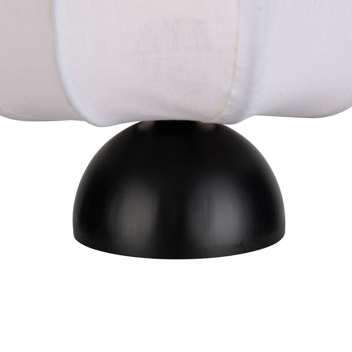 QAZQA Japandi tafellamp zwart met witte kap - Nori