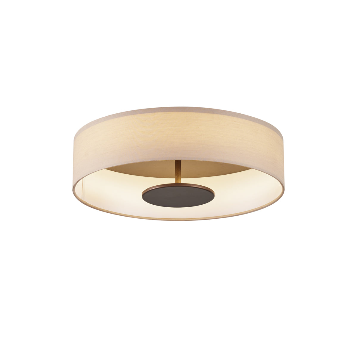 QAZQA Moderne plafondlamp beige stof incl. LED 3-staps dimbaar -