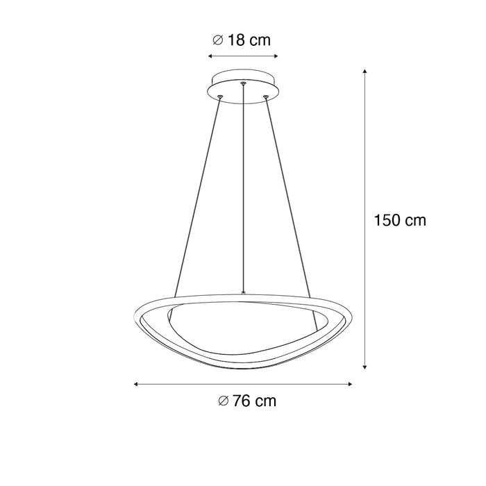 QAZQA Design hanglamp goud 3-staps dimbaar - Organico