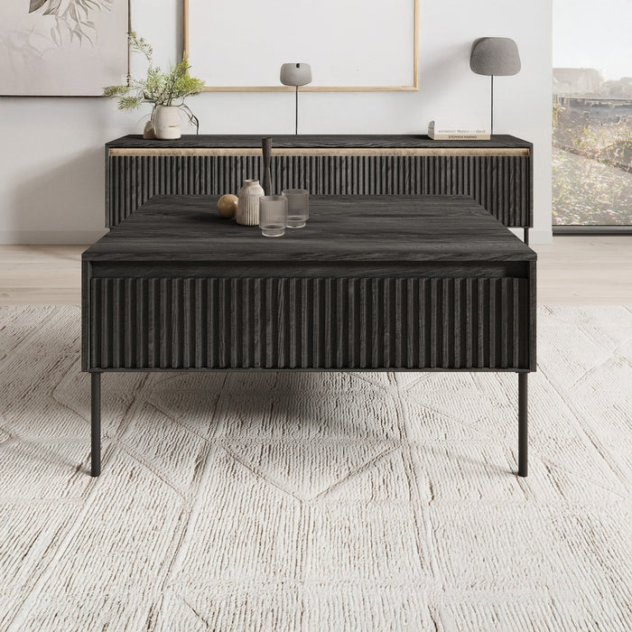 Meubella - Salontafel Timoteo - Mat zwart - 100 cm