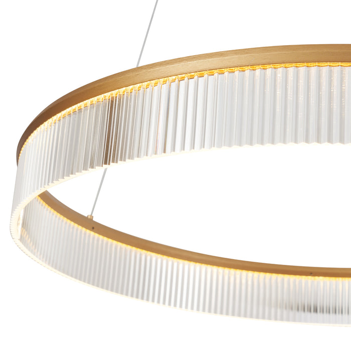 QAZQA Moderne hanglamp messing 78cm incl. LED 3-staps dimbaar -