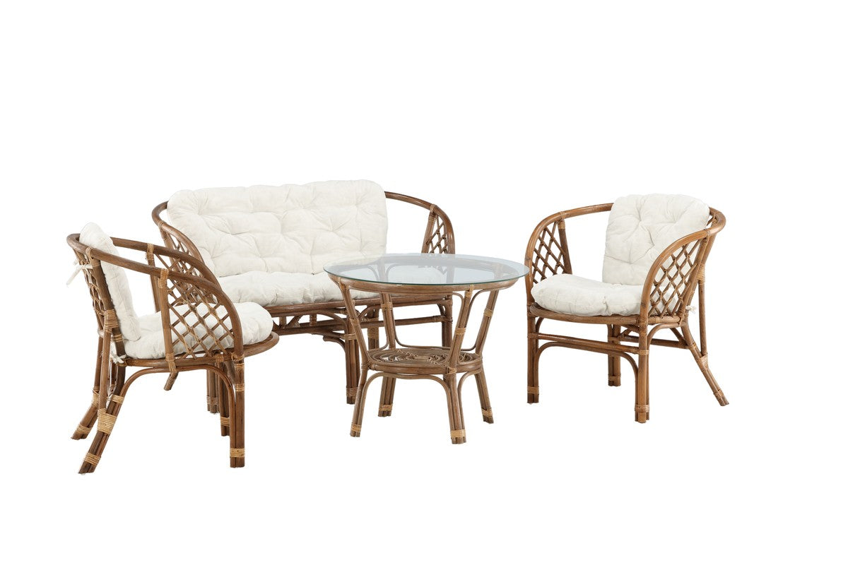 Rebellenclub Fresco Loungeset - Walnoot Rattan