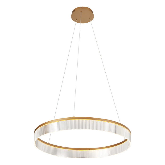 QAZQA Moderne hanglamp messing 78cm incl. LED 3-staps dimbaar -