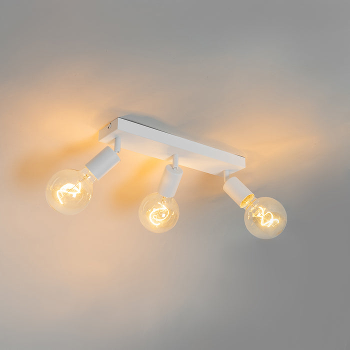 QAZQA Moderne spot wit rechthoekig 3-lichts - Facil